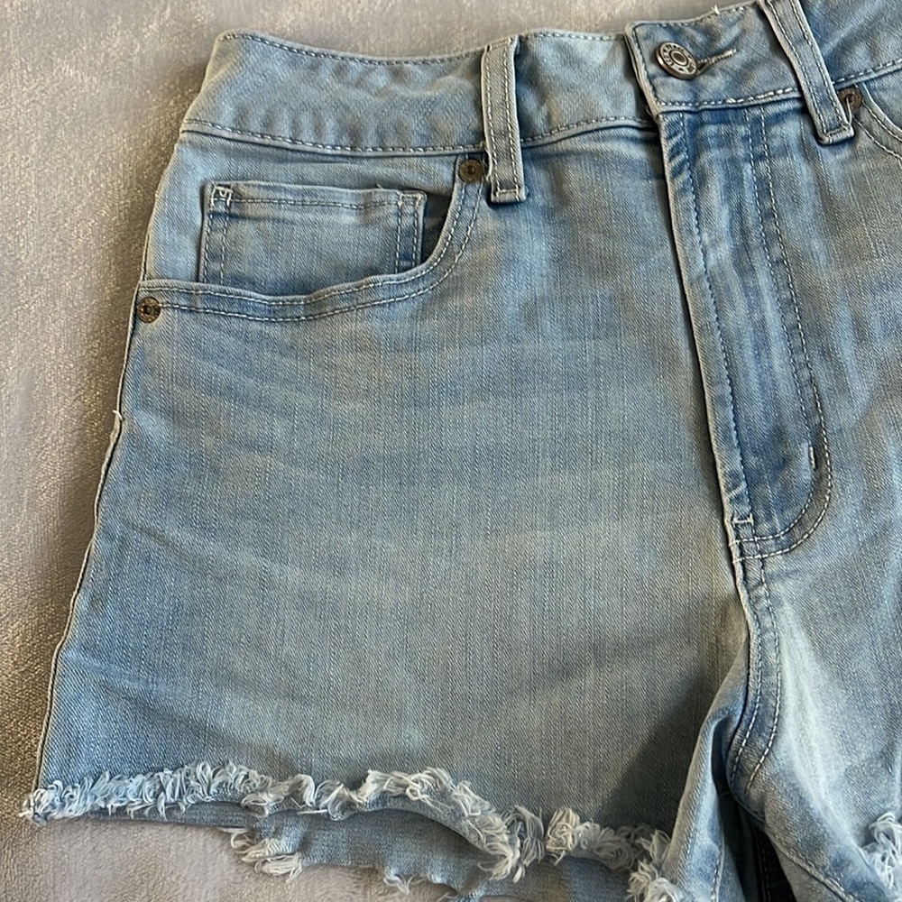 Rewash light wash super high rise peace love eco jean shorts size 5 size 27 - Picture 2 of 10
